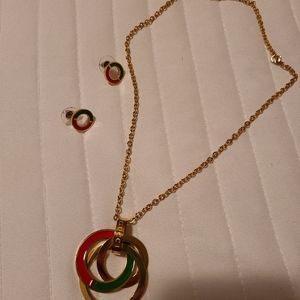 Goldstone necklace an earring set